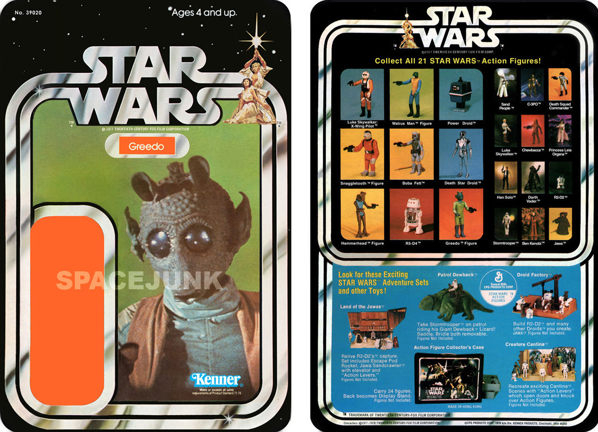 STAR WARS (1977) GREEDO  KENNER CARDBACK (Copy)