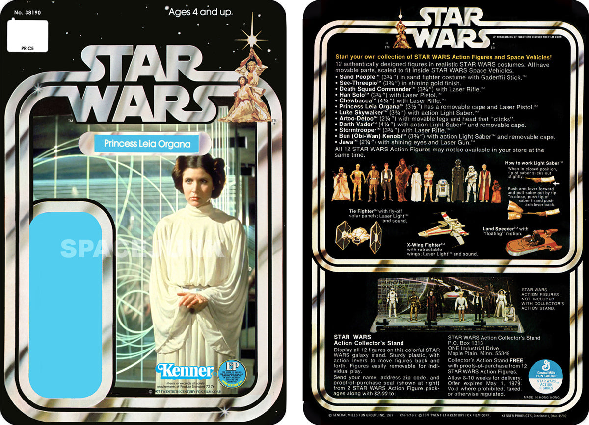 STAR WARS (1977) PRINCESS LEIA ORGANA KENNER CARDBACK