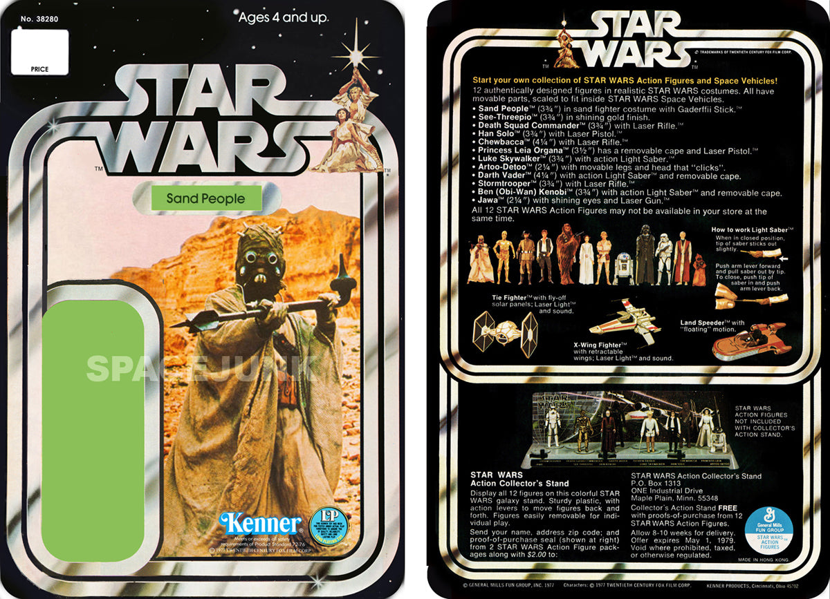 STAR WARS (1977) SANDPEOPLE KENNER CARDBACK